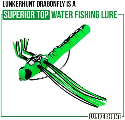 Lunkerhunt שפירית דיג פיתוי | פיתיון המים העליון למראה, כנפיים חצאיות כפולות, נהדר לבס ופייק,